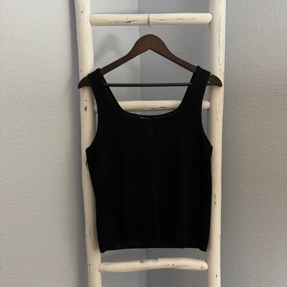 Y2K Josephine Chaus women’s black knit sweater top M